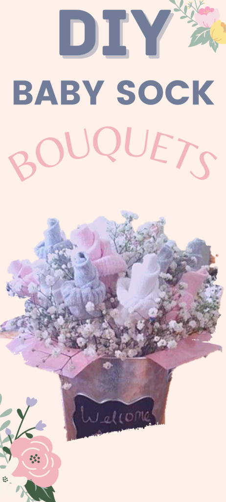 Adorable DIY Baby Sock Bouquets for Baby Showers! Create the perfect addition to any baby shower with these easy and cute DIY baby sock bouquets. They make a great gift or centerpiece, and are sure to put a smile on everyone's face.